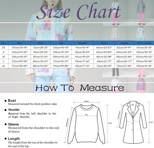 Women's Ski Suit Waterproof Women's Ski Wear Windproof Warm Adult Hardshell Climbing Wear Outdoor Ski Wear Suit