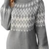 Turtleneck Batwing Sleeves Knitted Sweaters for Women Crochet Retro Baggy Soft Cozy Short Sweater