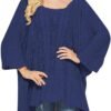Fall Sweater Women's Knitwear Crewneck Long Sleevel Shawl Cape Sweater 2023 Fashion Pullover Sweater