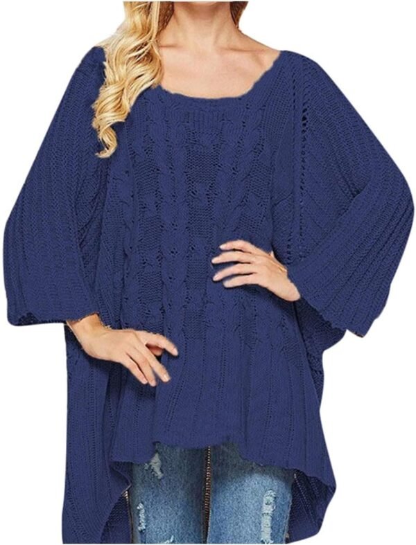 Fall Sweater Women's Knitwear Crewneck Long Sleevel Shawl Cape Sweater 2023 Fashion Pullover Sweater