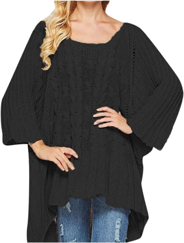 Fall Sweater Women's Knitwear Crewneck Long Sleevel Shawl Cape Sweater 2023 Fashion Pullover Sweater