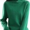 Womens Turtlenck Sweaters Solid Color Thermal Classic Knitwear for Women Fall Winter Leisure Undershirts Sweaters