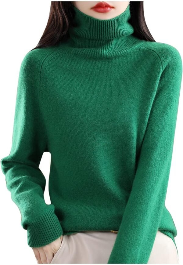 Womens Turtlenck Sweaters Solid Color Thermal Classic Knitwear for Women Fall Winter Leisure Undershirts Sweaters