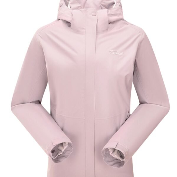 Women's Outdoor Ski Jacket, Long Sleeve Casual Winter Hooded Jacket, Waterproof & Windproof Snow Jacket