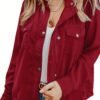 Solid Button Front Jacket, Casual Long Sleeve Zipper Versatile Outerwear, Women's Clothing