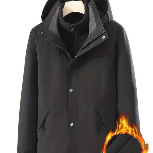 3-in-1 Color Block Warm Punch Jacket, Casual Waterproof Windproof Jacket, Removable Liner Hooded Ski Coat, Women's Outdoor Clothing