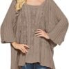 Fall Sweater Women's Knitwear Crewneck Long Sleevel Shawl Cape Sweater 2023 Fashion Pullover Sweater