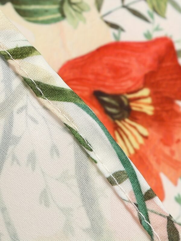 Floral Print Wide Strap Dress, Vacation Style Sleeveless Ruched Bust A-line Dress For Spring & Summer, Women's Clothing