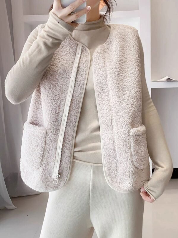 Patched Pocket Zipper Front Vest Jacket, Casual Sleeveless Jacket For Spring & Summer, Women's Clothing