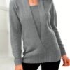 Solid Rib Knit Sweater, Casual Long Sleeve Versatile Sweater, Women's Clothing