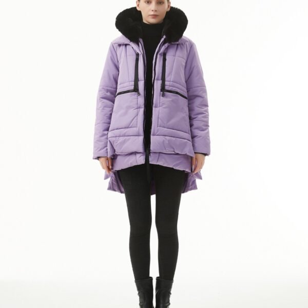 Women's Warm Winter Waterproof Hooded Puffer Jacket, Thicken Fleece Lined Jacket With Removable Faux Fur Trim, Women's Clothing