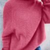 Solid Turtle Neck Loose Pullover Sweater, Casual Long Sleeve Raglan Shoulder Sweater, Women's Clothing