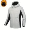 Color Block Hooded Punch Jacket, Casual Waterproof Windproof Jacket, Fleece Warm Hooded Ski Coat, Women's Outdoor Clothing
