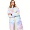 Colorful Print Puffer Jacket For Women, Fashion Warm Winter Down Jacket, Women's Activewear