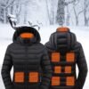 Women's Waterp Resistant Heated Jacket, Long Sleeve Thermal Clothing, USB Electric Heating Coat For Outdoor Camping, Cycling, Fishing, Hiking, Skiing Thermal Wear (Battery Pack Not Included) For Fall & Winter