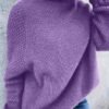 Solid Turtle Neck Loose Pullover Sweater, Casual Long Sleeve Raglan Shoulder Sweater, Women's Clothing