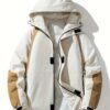 Color Block Trendy Winter Outdoor Sports Jacket, Waterproof Windproof Spliced Hooded Warm Coat, Women's Clothing