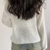 Solid Crew Neck Knitted Top, Casual Long Sleeve Thin Sweater, Women's Clothing