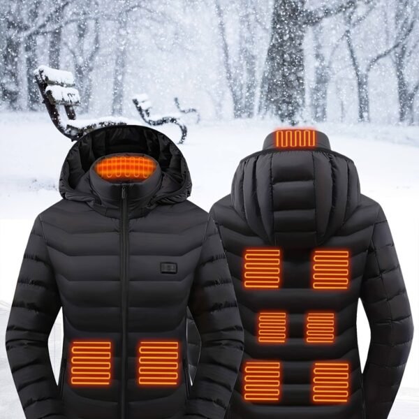 Women's Waterp Resistant Heated Jacket, Long Sleeve Thermal Clothing, USB Electric Heating Coat For Outdoor Camping, Cycling, Fishing, Hiking, Skiing Thermal Wear (Battery Pack Not Included) For Fall & Winter
