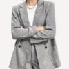 Double Breasted Lapel Pockets Blazer, Elegant Long Sleeve Outwear For Office & Work, Women's Clothing