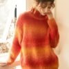Color Block Drop Shoulder Sweater, Casual Turtle Neck Long Sleeve Sweater For Fall & Winter, Women's Clothing