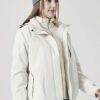 Women's Outdoor Sport Jacket, Solid Color Zipper Up Fleece Warm Winter Ski Hooded Jacket, Women's Clothing