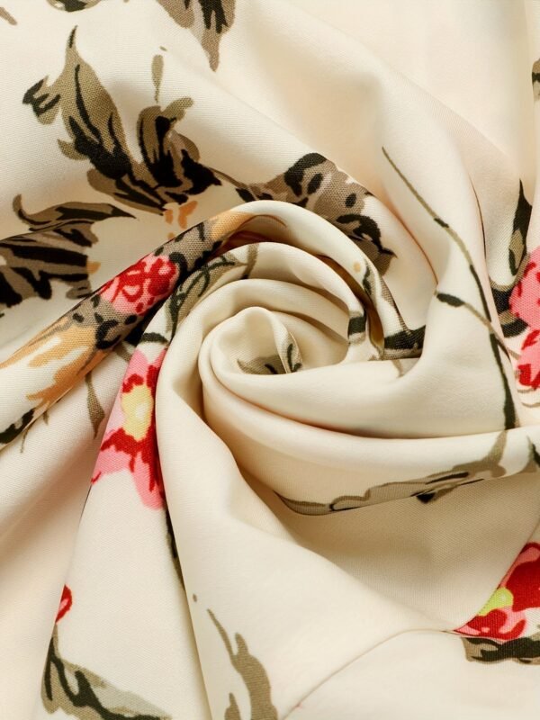 Floral Print A-line Dress, Elegant Crew Neck Half Sleeve Dress For Spring & Summer, Women's Clothing